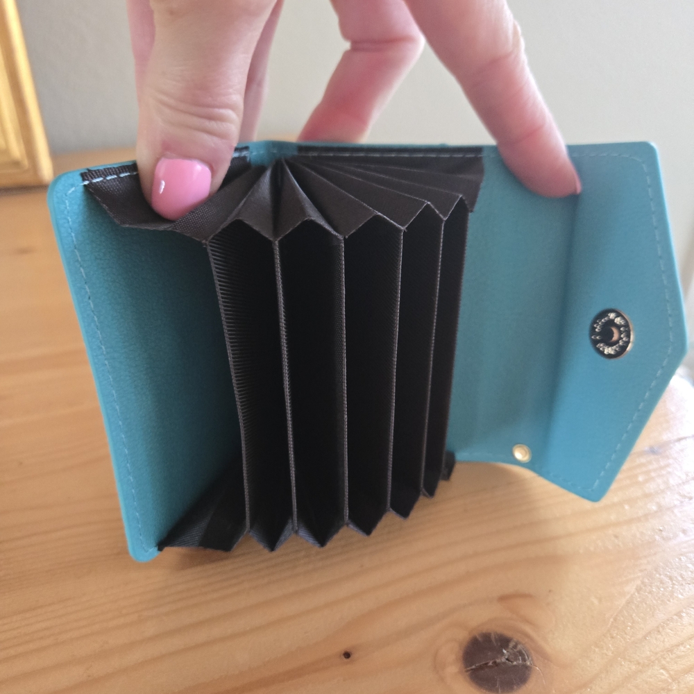 Turquoise Blue Monogram Wallet - Picture 3 of 3